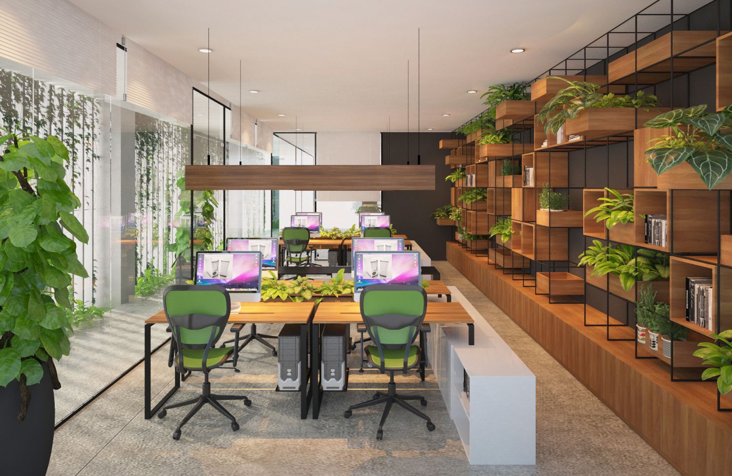 Không gian xanh nơi văn phòng góp phần tạo ấn tượng cho các đối tác, khách hàng